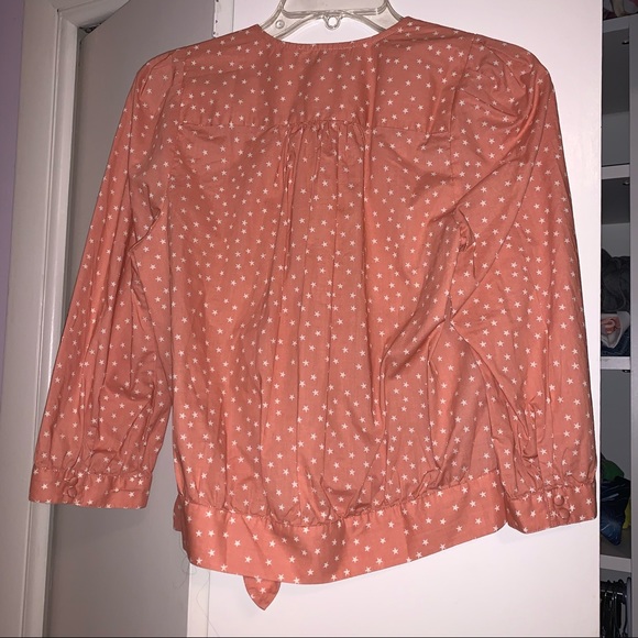 Madewell Star Scatter Coral Wrap Top - Picture 6 of 7
